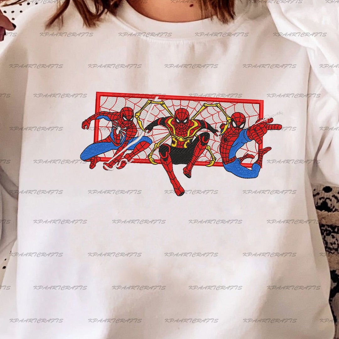Embroidered Marvel Spiderman Sweatshirt, Vintage Spiderman Embroidery ...