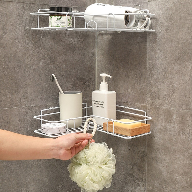 Bathroom Shelf Corner Frame Shower Wrought Iron Kitchen Etsy