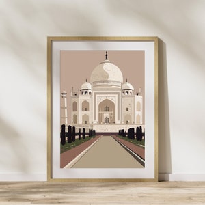 Taj Mahal, digital print, landmark art, landmark print, India, Agra, wall art, landmark poster, wall poster, home décor, travel, history