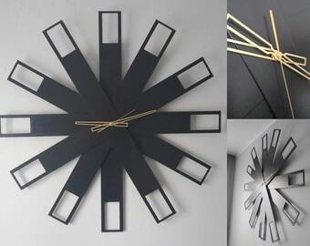 Large Wall Clock with a diameter of 100cm/39.37in. Decorative clock. Quiet liquid mechanism. Wall clock, oversized round, handmade