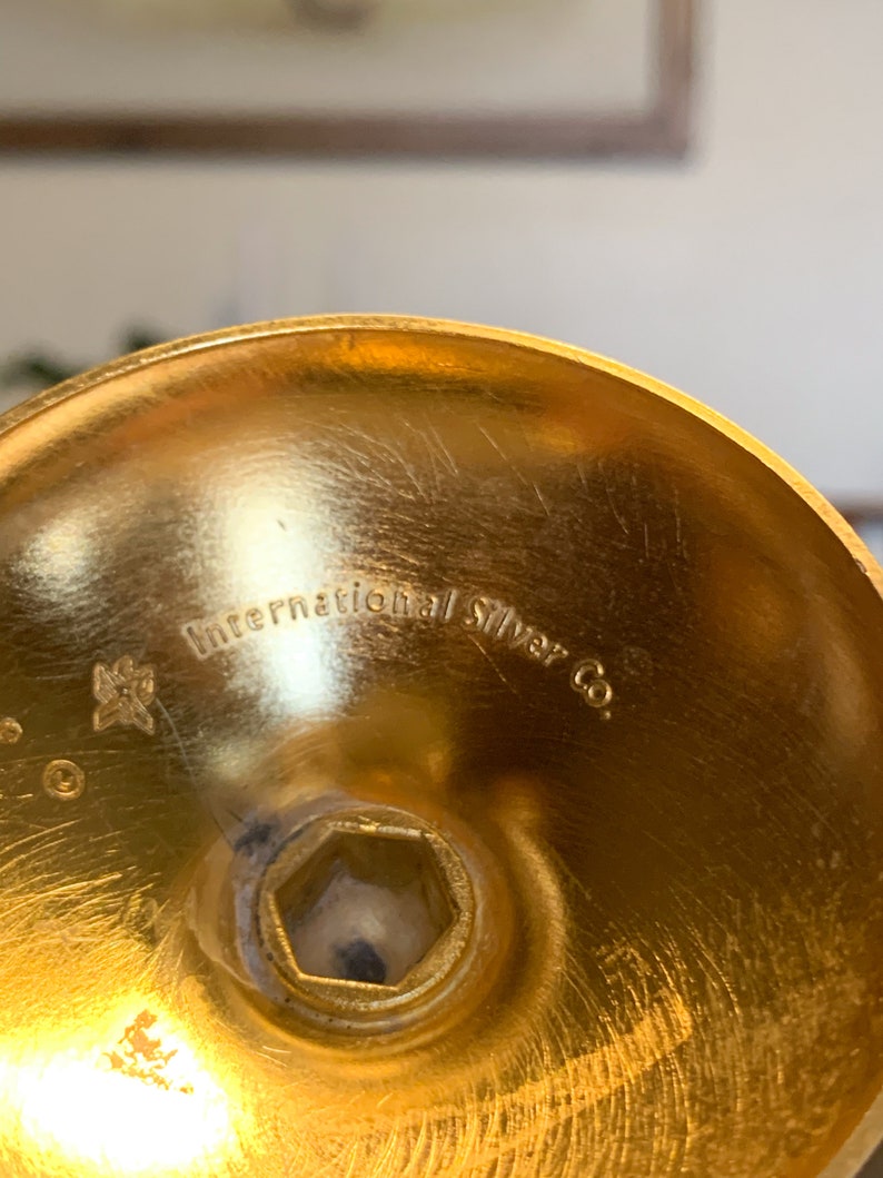 Brass Wine Water Goblets International Silver Co Set of Two Etsy