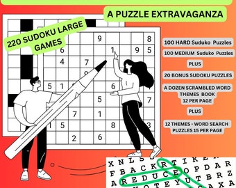 The Ultimate Puzzle Pack , Sudoku 220 games, word searches,  scrambles,fun