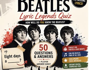 The Beatles Lyric Legends Quiz- Fill in 50 missing lyrics