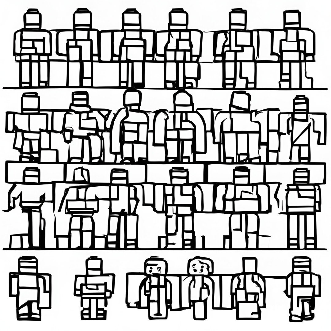 BLOCK PEOPLE - Kids Colouring Book - Etsy