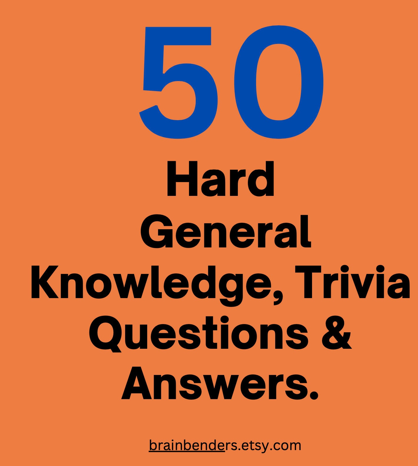 50 Hard Trivia General Knowledge - Quiz Questions - NEW LISTING - Etsy