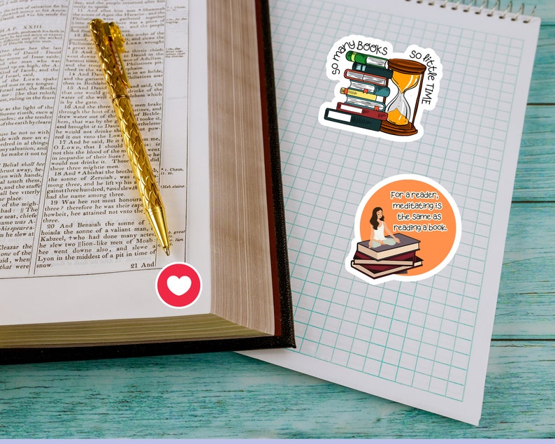 Printable Book Lover Stickers Book Stickers for Journal Stickers for