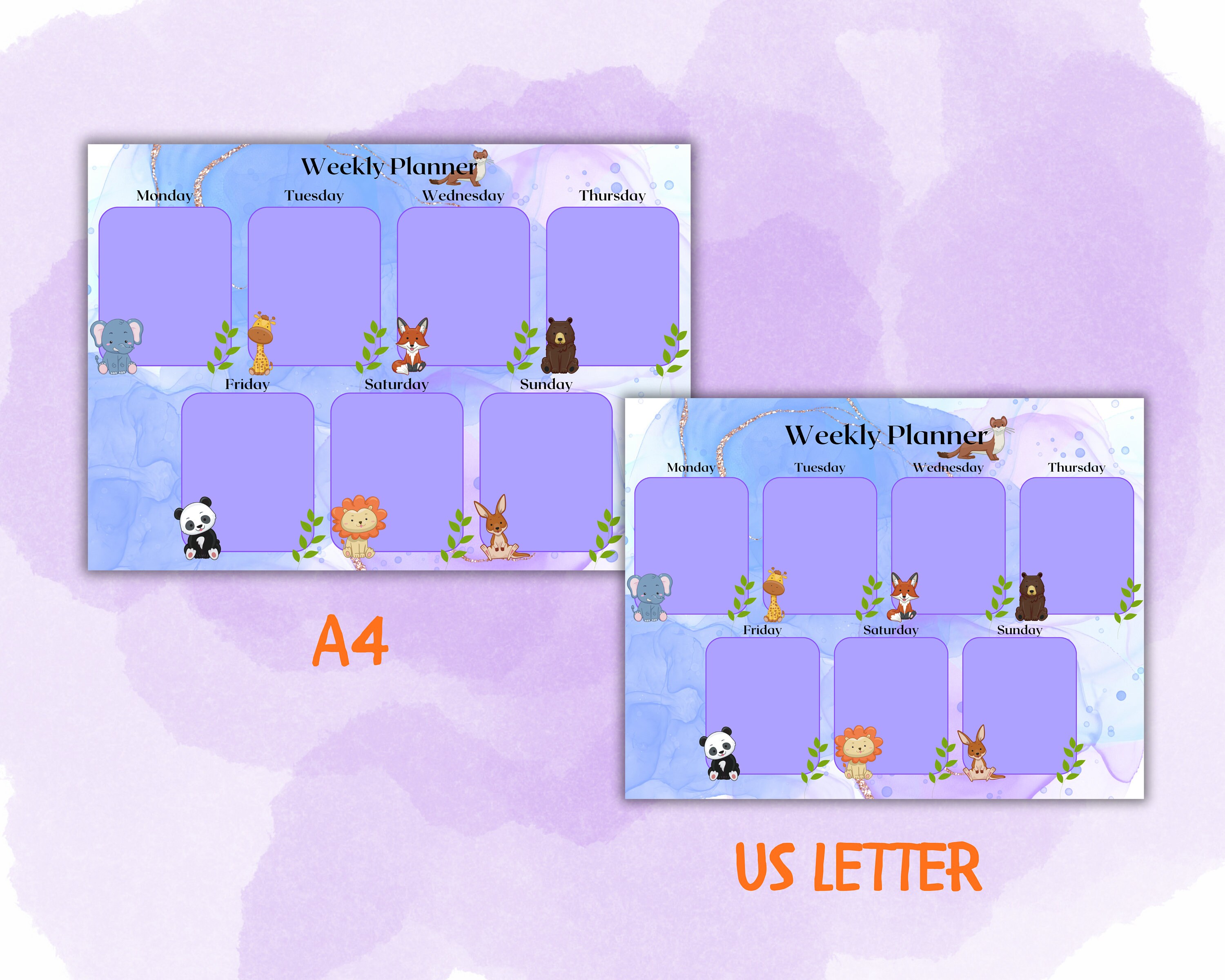 Printable Weekly Planner for Kids Children's Weekly Planner Kids ...