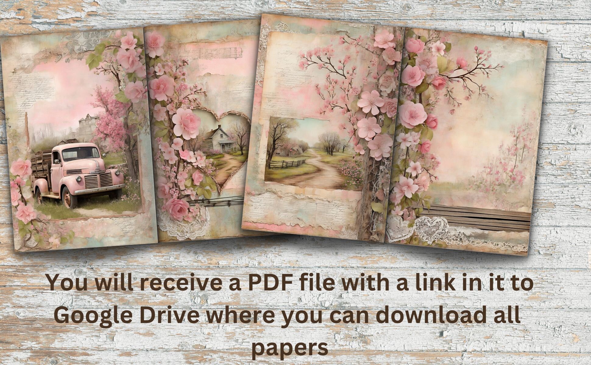 Rustic Junk Journal Kit Digital Scrapbook Pages Vintage Spring Junk ...