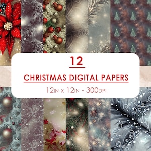 Christmas holiday background Digital paper Printable christmas scrap book papers Download Junk journal Scrapbooking Card making xmas pages