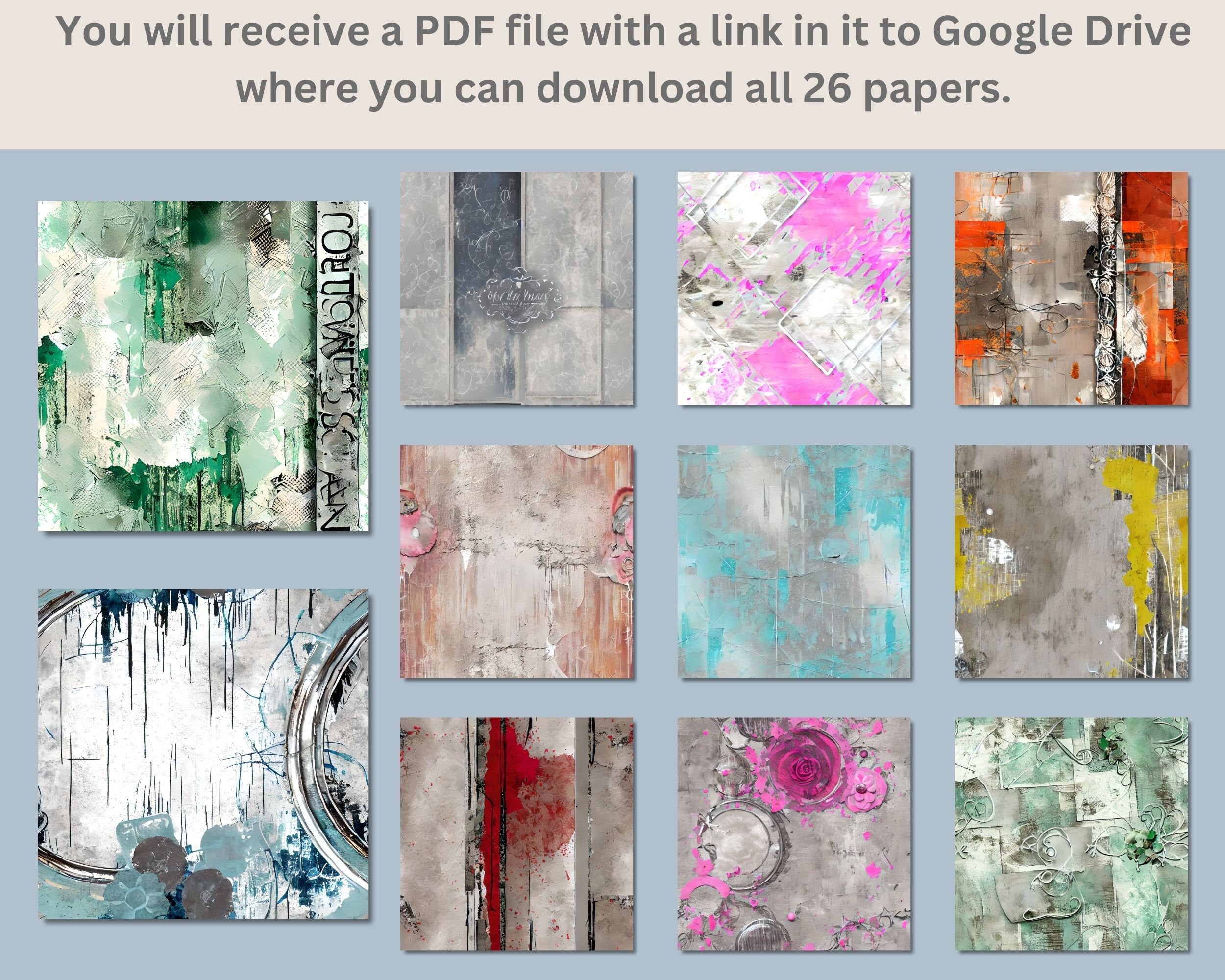 Printable Grunge Seamless Textured Silver Digital Paper Distressed ...