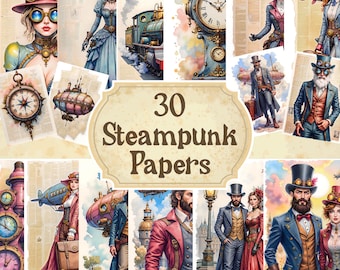 Vintage Steampunk Junk Journal Kit Sofortiger Download digitale Scrapbook Papier viktorianische Ephemera wunderliche Kunst Fantasy druckbare Hintergründe