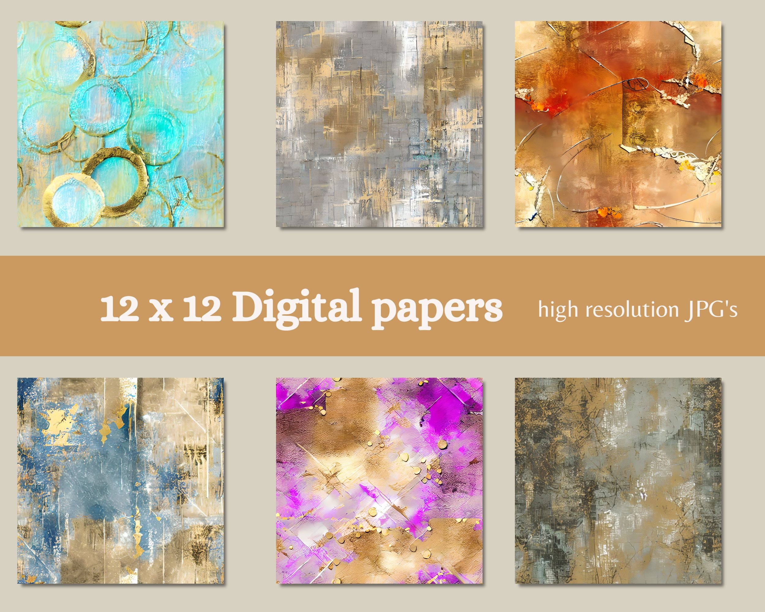 Printable Grunge Seamless Textured Digital Paper Distressed Grungy Junk ...