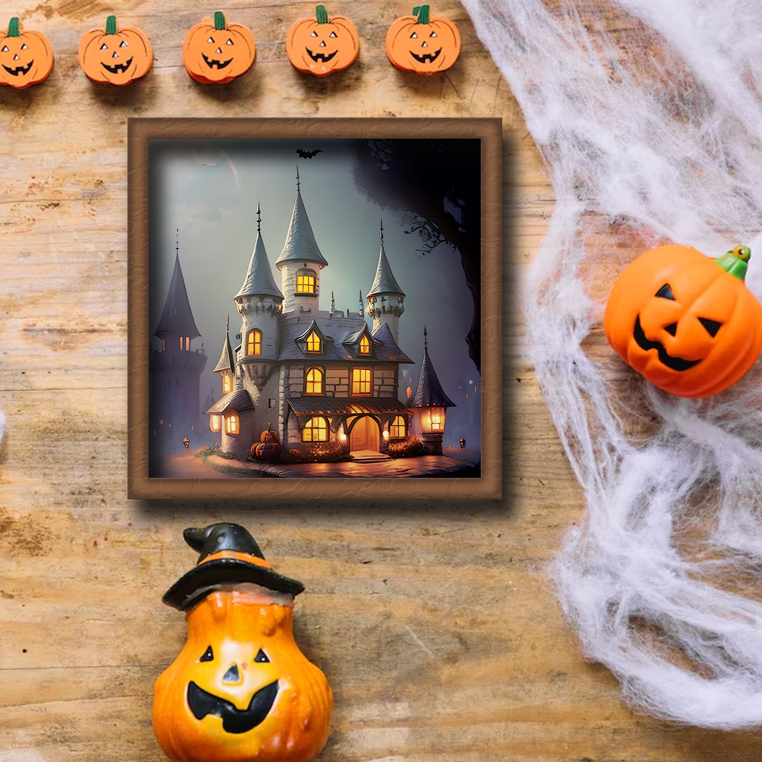 Halloween Scenes Digital Paper Printable Halloween Landscape - Etsy