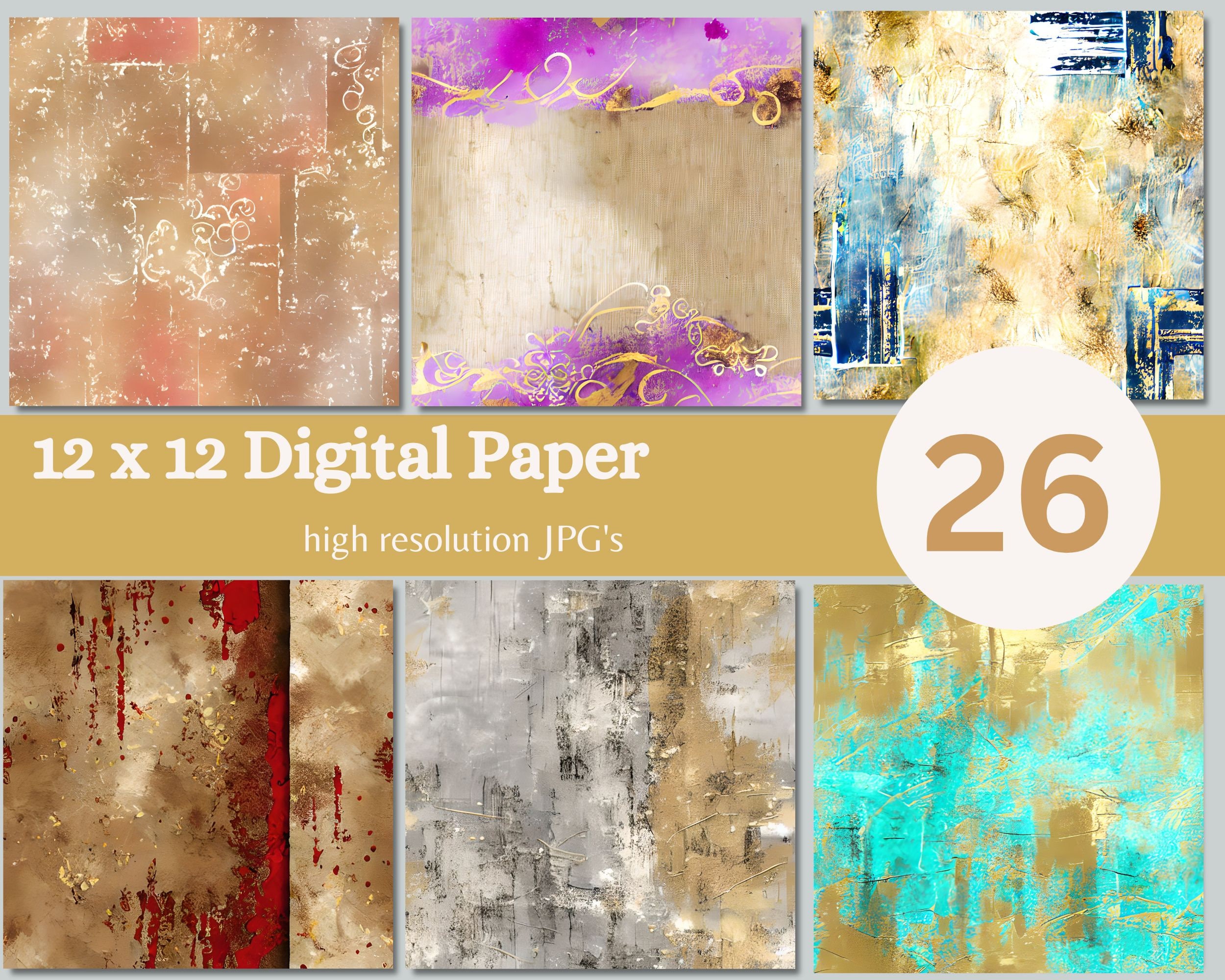 Printable Grunge Seamless Textured Digital Paper Distressed Grungy Junk ...