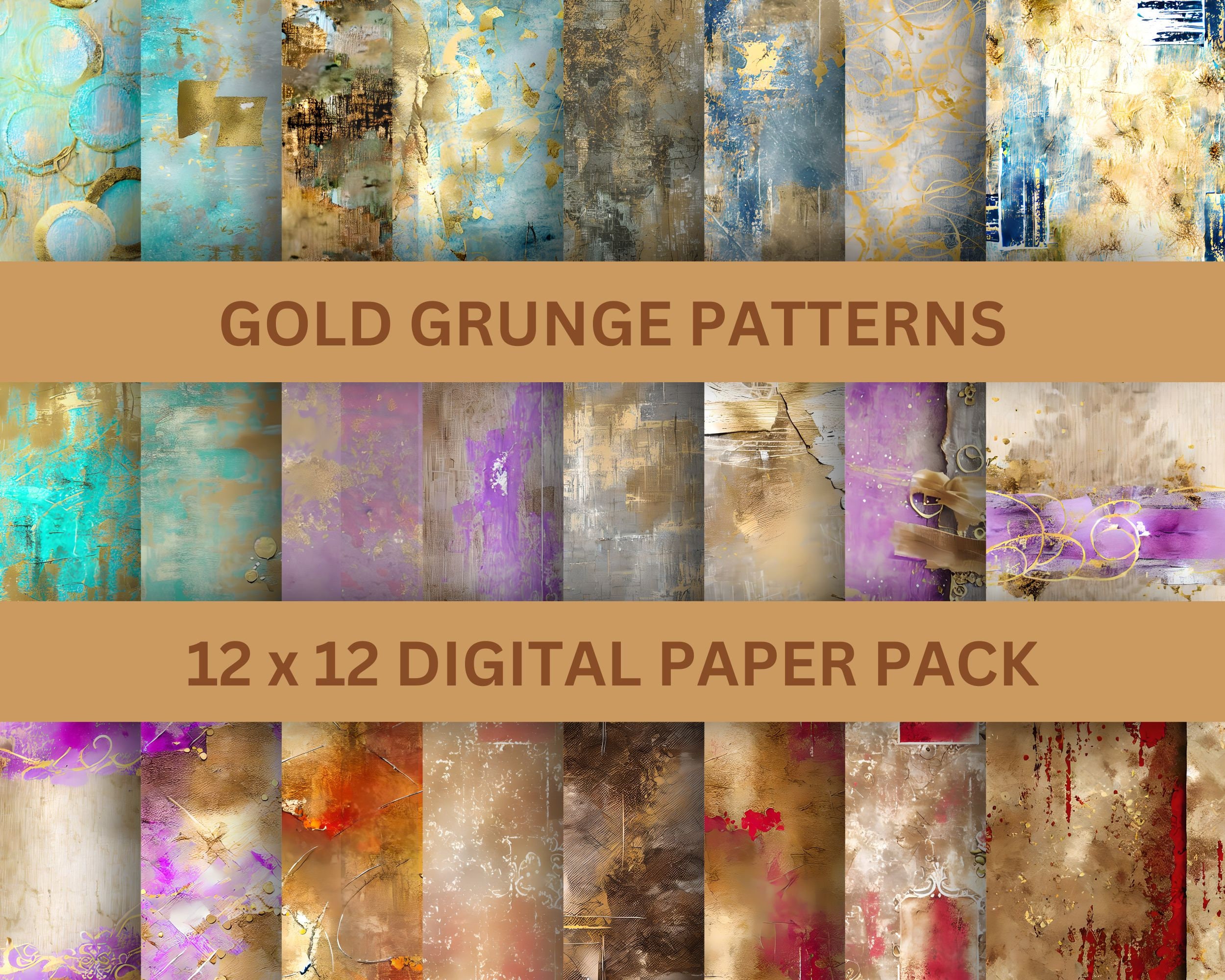 Printable Grunge Seamless Textured Digital Paper Distressed Grungy Junk ...