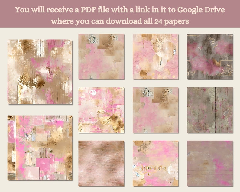 24 Grungy Junk Journal Digital Paper Printable Grunge Seamless Texture ...