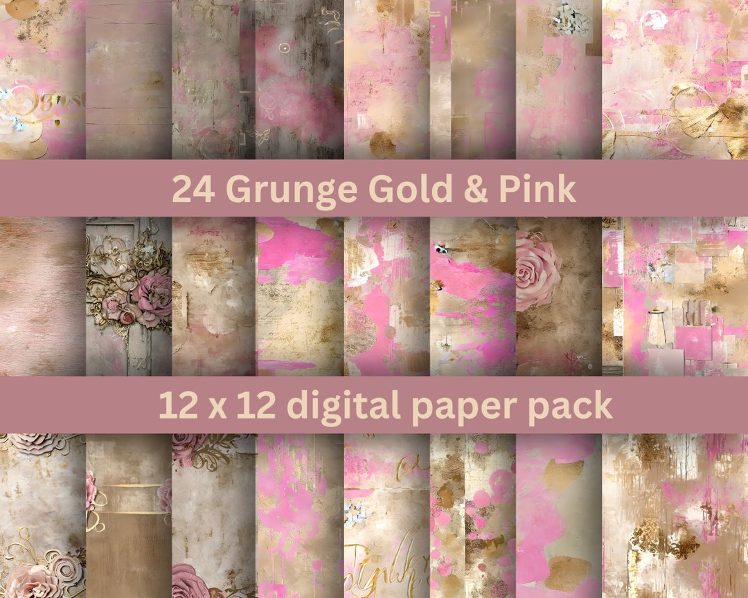 24 Grungy Junk Journal Digital Paper Printable Grunge Seamless Texture ...