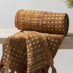 Block gedruckte Baumwolldecke | Afrikanischer Schlammtuch werfen | Boho Sofa & Bett Überwurf | Bio Baumwolle Überwurf | Dekoratives Weihnachtsgeschenk