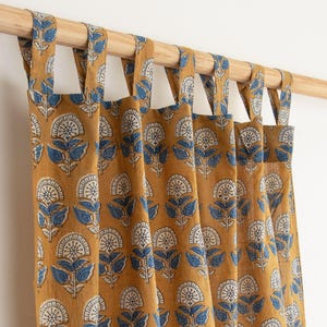 Boho bloemen katoenen gordijnpanelen, doorzichtig paneel boho India blokprint, gordijnen voor woonkamer en slaapkamer, formaat gordijnen aanpassen