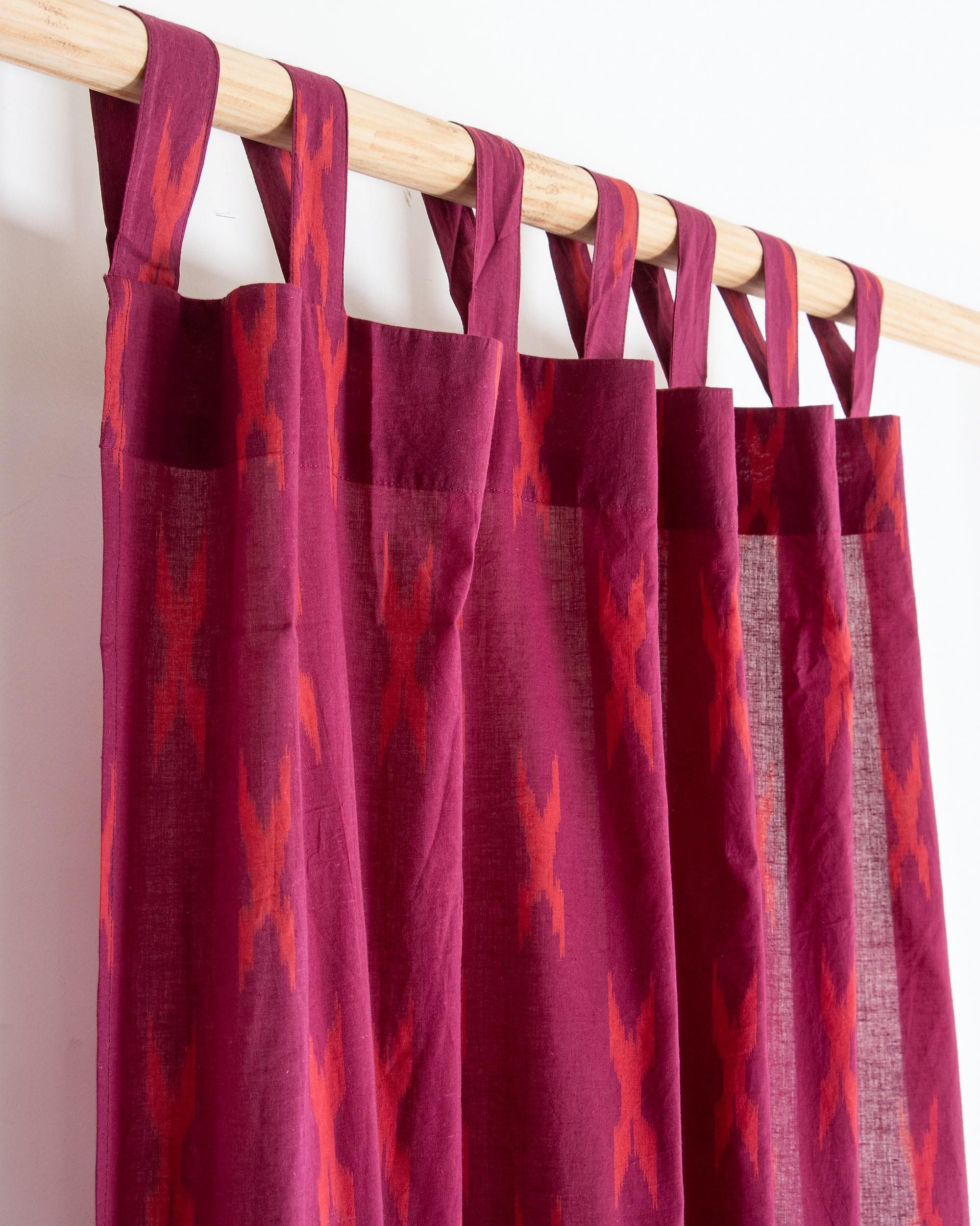 Cotton Hand Block Curtain Panels, Natural Light Filtering Window ...