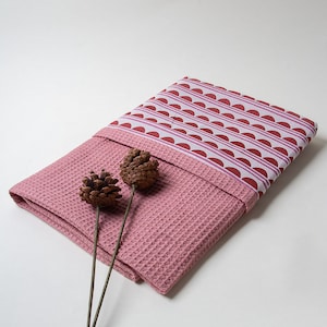Manta de envoltorio para bebé de gofre rosa, envoltorio de algodón ultra suave, manta de algodón transpirable, manta de muselina de algodón suave, envoltorio personalizado
