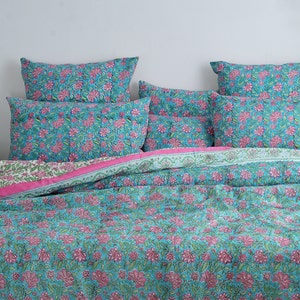Hand Block Print Duvet Cover, Comforter Cover Set, Printed Fabric Duvet Cover Set, Cotton Duvet Cover Set, Linen Cover Home Decor