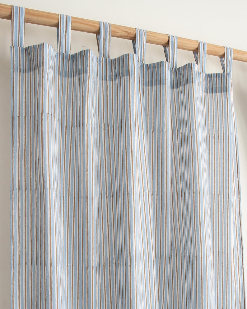 Coastal Blue Striped Curtains Modern Farmhouse Tab Top Drapes Striped coastal-blue-striped-curtains-modern-farmhouse-tab-top-drapes-striped