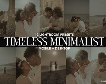 12 Timeless & Minimalistic Mobile + Desktop Lightroom Presets, Ethereal Presets, Portrait Presets, Warm Presets, Bright Beige Presets