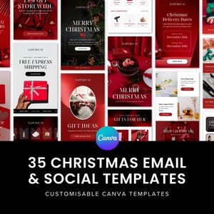 Weihnachts E-Mail Marketing Vorlage, Weihnachts Social Media Vorlage, Geschenk Anleitung Canva Vorlage, Klaviyo & Mailchimp E-Mail Vorlage