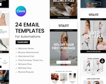 Editable Email Templates, Email Automations, Mailchimp Email Template, Email Sequence, Klaviyo Email Template, Newsletter Canva