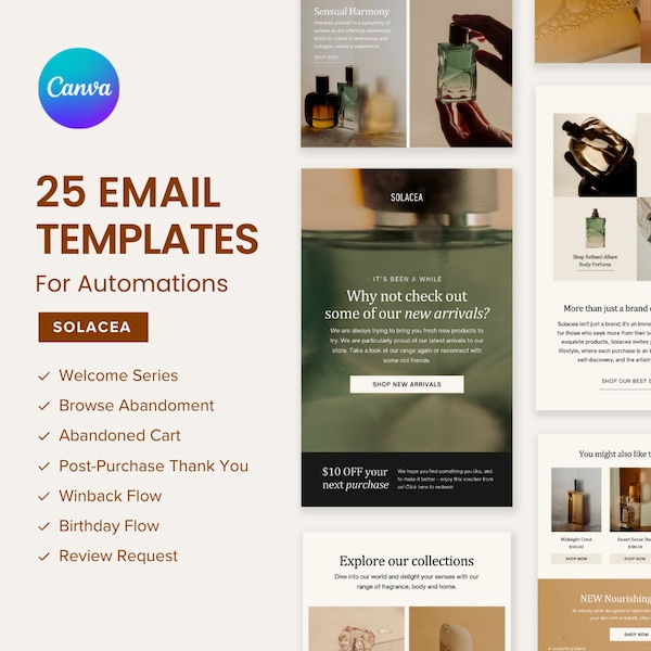 Email Template. Email Marketing Template Canva, Klaviyo Email Template, Mailchimp Email Template, Email Flow Sequence, Email Automation