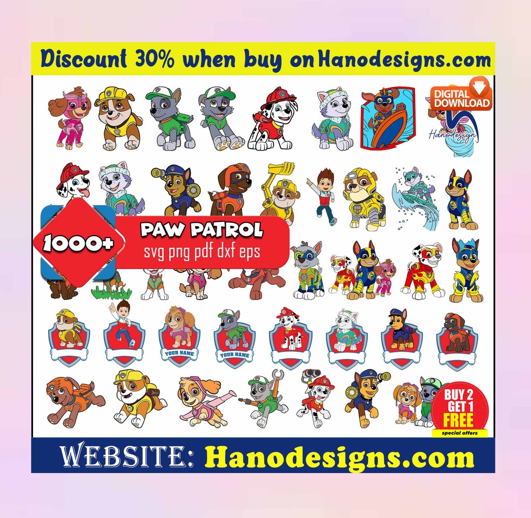 Paw Patrol Svg Paw Patrol Svg Cricut Paw Patrol Svg Bundle - Etsy