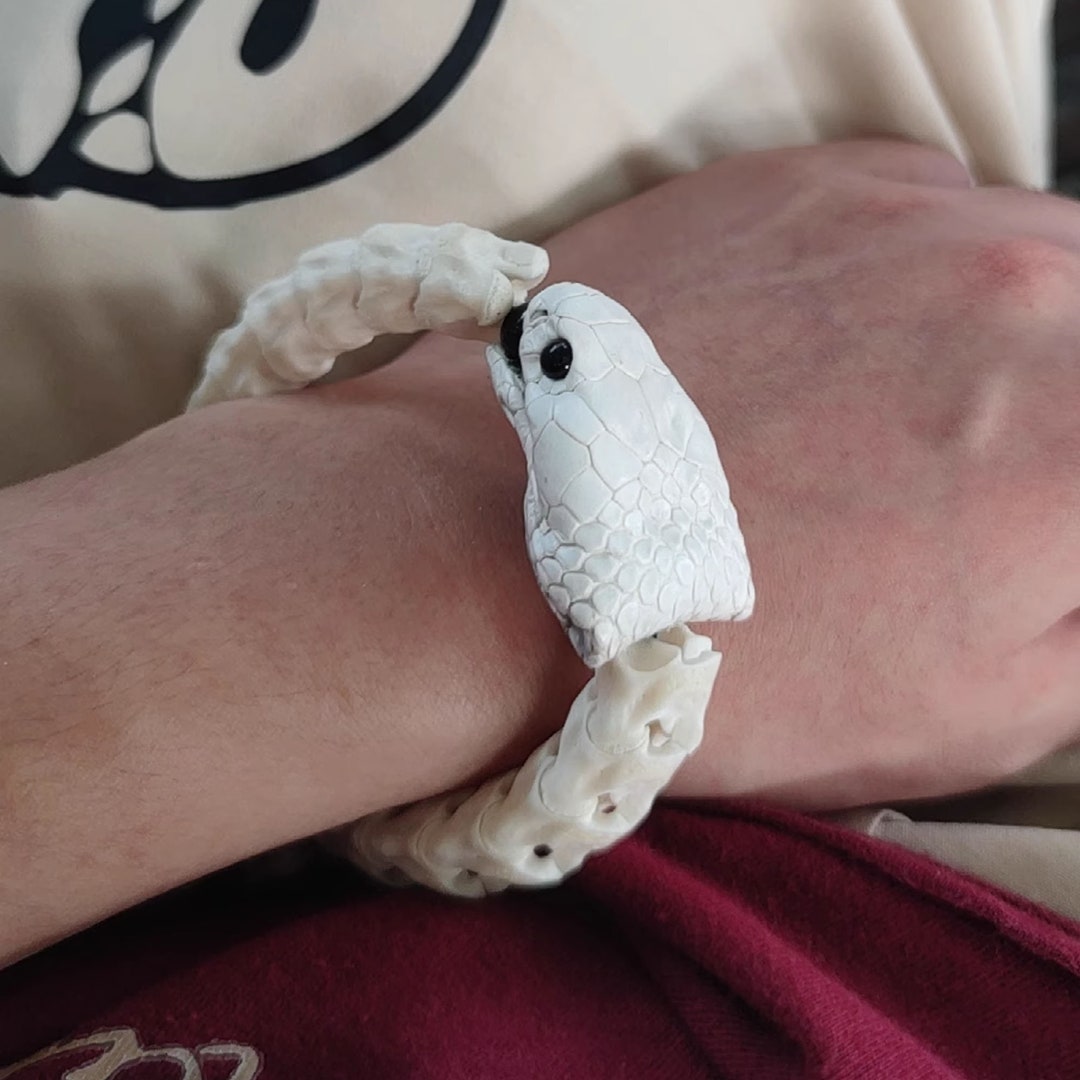 Real Snake Bone Bracelet Snake Head Bracelet Natural Text Etsy