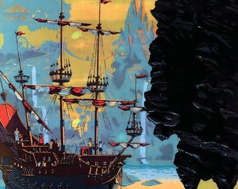 Adventure Isle Disneyland Paris Poster, Adventureland Pirate Ship Print, Skull Rock Wall Art, Disney Paris Decor, Disney Pirate Fan Gift