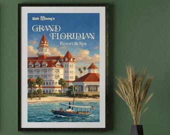 Disney Grand Floridian Resort & Spa Travel Retro Poster Print 8x10 · 11x14 · 11x17 · 12x18 · 13x19