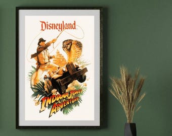 Disneyland Indiana Jones Adventure Original Attraction Poster Art Print | Vintage Indy Ride Wall Art | Disney Park Decor