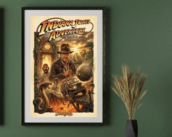 Disneyland Indiana Jones Adventure Temple of the Forbidden Eye Art Print | Indy Ride Poster Wall Art | Disney Park Decor
