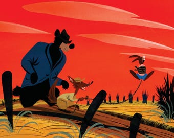 Mary Blair Song of the South Brer Rabbit Concept Art Print | Disney 1946 Brer Bear Brer Fox Wall Art | Retro Disney Decor