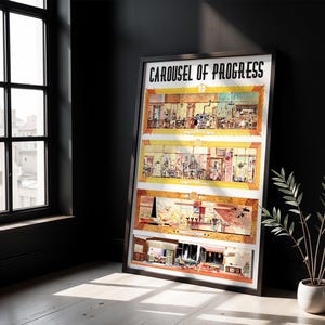Carousel of Progress Scenes Poster, Disney 4 Acts Print, Magic Kingdom Wall Art, Tomorrowland Decor, Disney Fan Gift, Disney World Poster