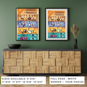 Carousel of Progress Decades Poster, Magic Kingdom Tomorrowland Art Print, Disney World Poster, Disney Wall Art, Vintage Disney Art