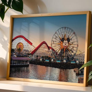 Pixar Pier Disney California Adventure Poster, DCA Pixar Print, Disneyland Resort Wall Art, Incredicoaster Decor, Disney Fan Gift