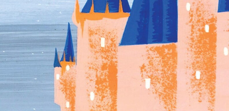 Mary Blair Cinderella Castle Arrival Concept Art Print, Disney 1950 Royal Coach Wall Art, Mid Century Disney Princess Decor, Theme Park Art image 5