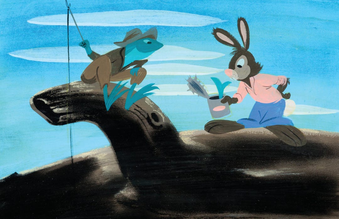 Mary Blair Song of the South Brer Rabbit Fishing Concept Art Print ...