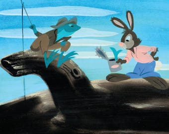 Mary Blair Song of the South Brer Rabbit Fishing Concept Art Print | Disney 1946 Folktale Wall Art | Retro Disney Decor