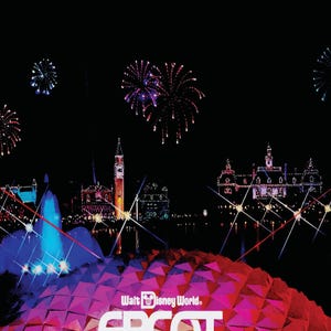 Vintage IllumiNations EPCOT Center Poster, Original Walt Disney World Print, Retro 80s Disney Wall Art, Spaceship Earth Disney Gift