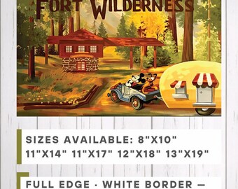 Fort Wilderness Resort Retro Poster Print • Vintage Travel Wall Art, Magic Kingdom Wall Art, Disney World Poster, Disney Lover Gift