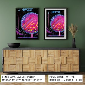 EPCOT Center 40th Anniversary Poster, Spaceship Earth Retro Theme Park Art Print, Disney World Poster, Retro Wall Art, Disney Lover Gift