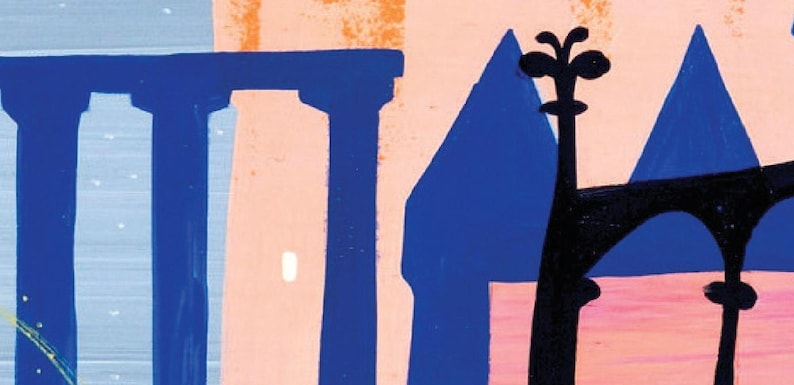 Mary Blair Cinderella Castle Arrival Concept Art Print, Disney 1950 Royal Coach Wall Art, Mid Century Disney Princess Decor, Theme Park Art image 4