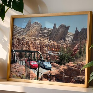 Radiator Springs Racers Launch Poster, Cars Land Print, California Adventure Wall Art, Disney Pixar Cars Decor, Disney Fan Gift