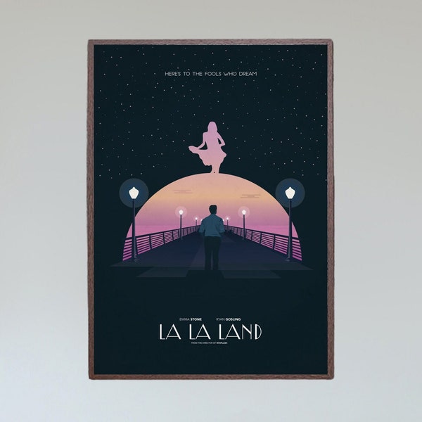 Cartel de la película La La Land / Impresión de lienzo / Decoración de la habitación Arte de la pared / Regalo del cartel / Regalo para los fans